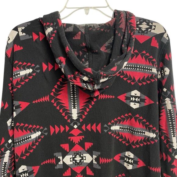 Lauren Ralph Lauren Active Hoodie Women Size M-L Aztec Thermal Sweatshirt Cotton - Picture 10 of 12